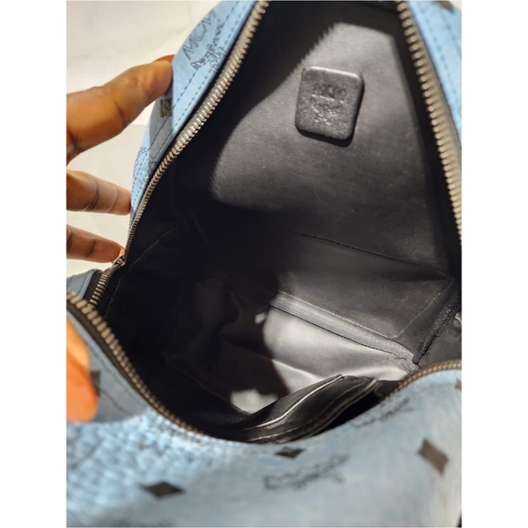 Authentic MCM Visetos Small Side Stud Stark Backpack Munich Blue - Picture 16 of 16